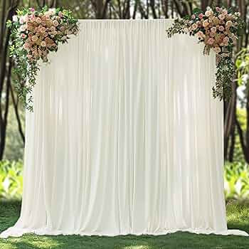 20x10ft Wrinkle Free Ivory Backdrop Curtain for Parties Soft Fabric Drapes Wedding Ivory Curtain ... | Amazon (US)