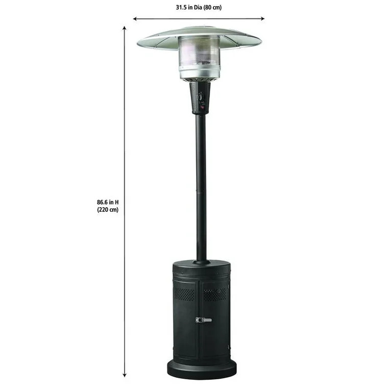Mainstays 48,000 BTU Propane Gas Outdoor Freestanding Patio Heater , Black Powder Coat Finish - W... | Walmart (US)