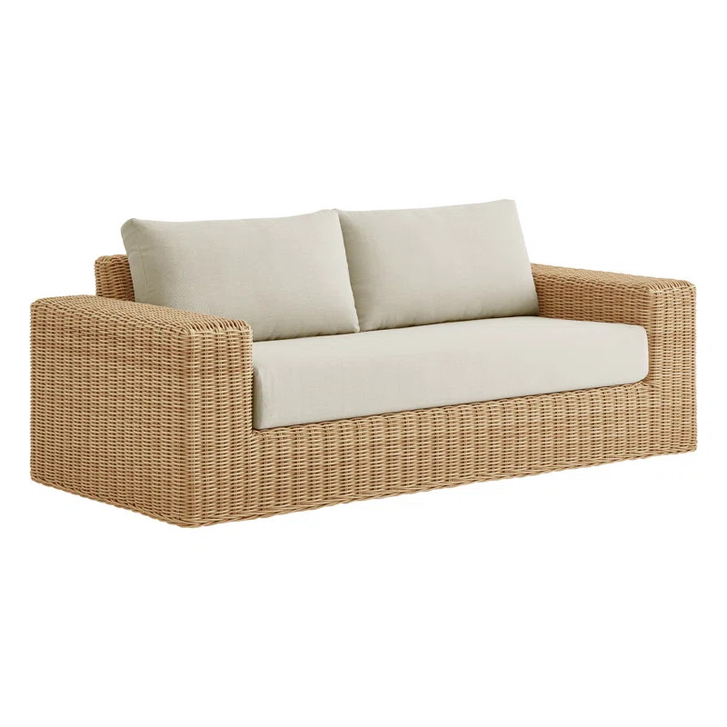 Emery Patio Wicker Outdoor Sofa with Cushions | Wayfair North America