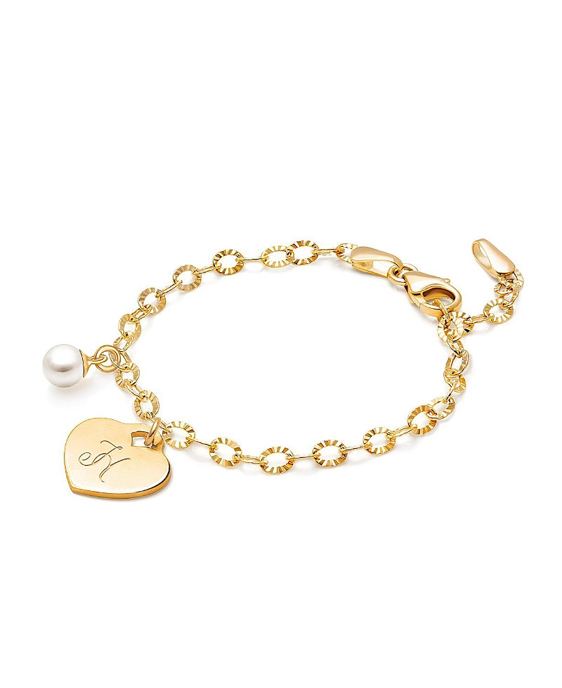 Tiny Blessings Girls 14K Gold Classic Charm Bracelet & Engraved Initial 6.25" Bracelet - Children | Bloomingdale's (US)
