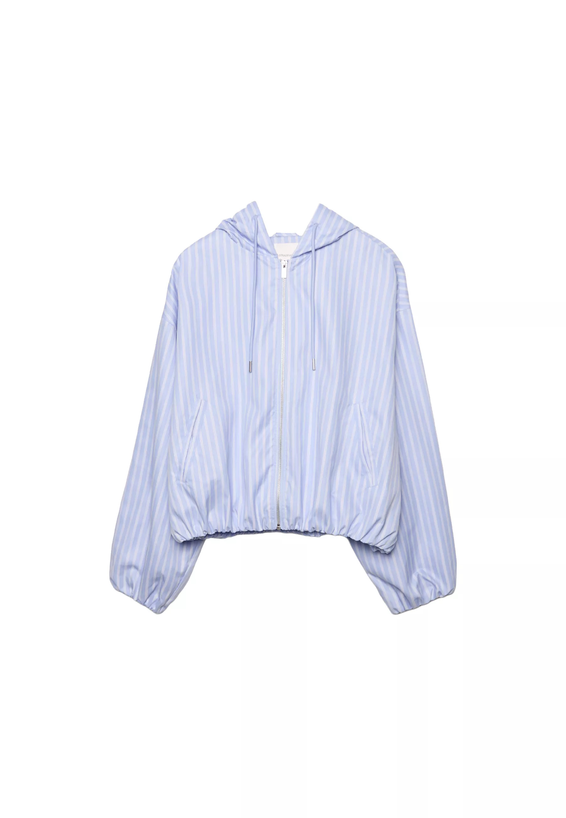 Basic striped nylon hooded jacket - Women's Mocacos Nuevo | Stradivarius United Kingdom | Stradivarius (UK)