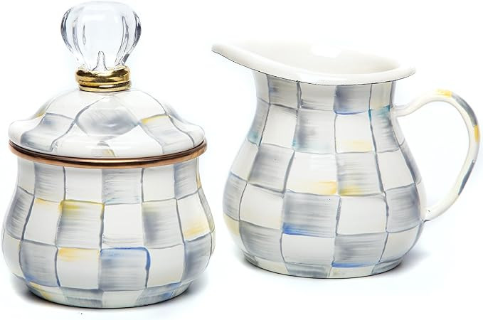 MACKENZIE-CHILDS Enamel Creamer and Sugar-Bowl Set, Cream Dispenser and Sugar Holder, Unique Kitc... | Amazon (US)