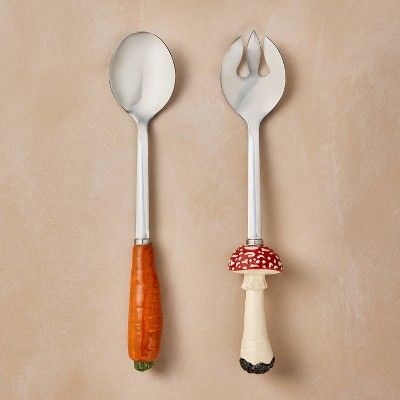 2pc Fall Vegetable Figural Serving Spoon & Fork Set - John Derian for Target | Target