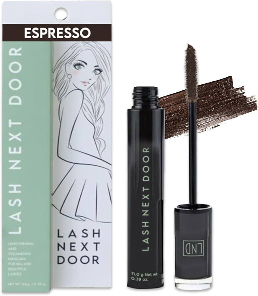 Lash Next Door Espresso Brown Mascara- Volumizing & Lengthening No Clump Smudge-Proof Makeup for ... | Amazon (US)