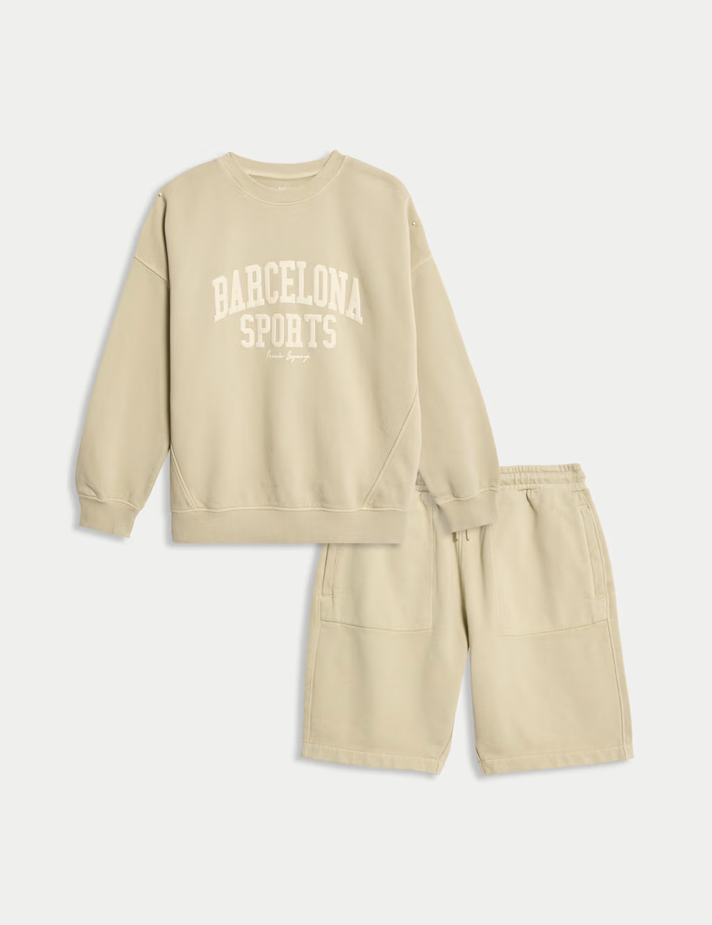 2pc Pure Cotton Graphic Sweatshirt and Shorts (2-16 Yrs) | Marks & Spencer (UK)