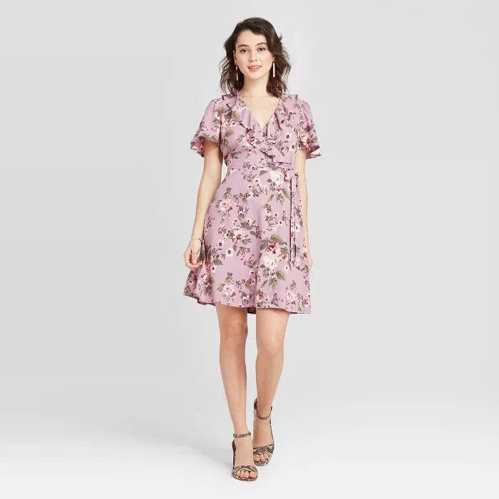 Women's Short Sleeve Ruffle Wrap Dress - Xhilaration™ | Target
