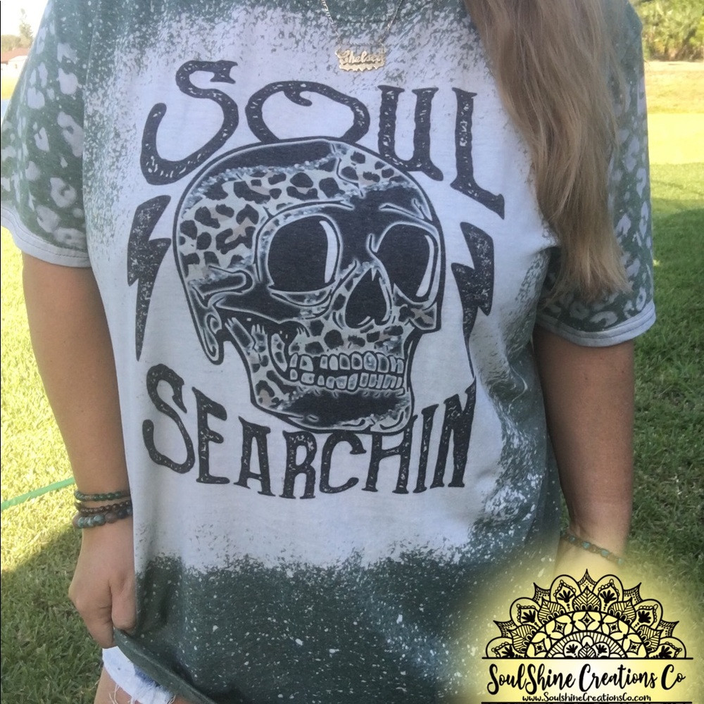 Soul Searchin\u2019 Skull Bleached Tee Shirt | Poshmark