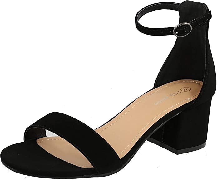 Over the Toe Strap Ankle Wrap Strap 2" Block Heel Open Toe Dress Sandal | Amazon (US)
