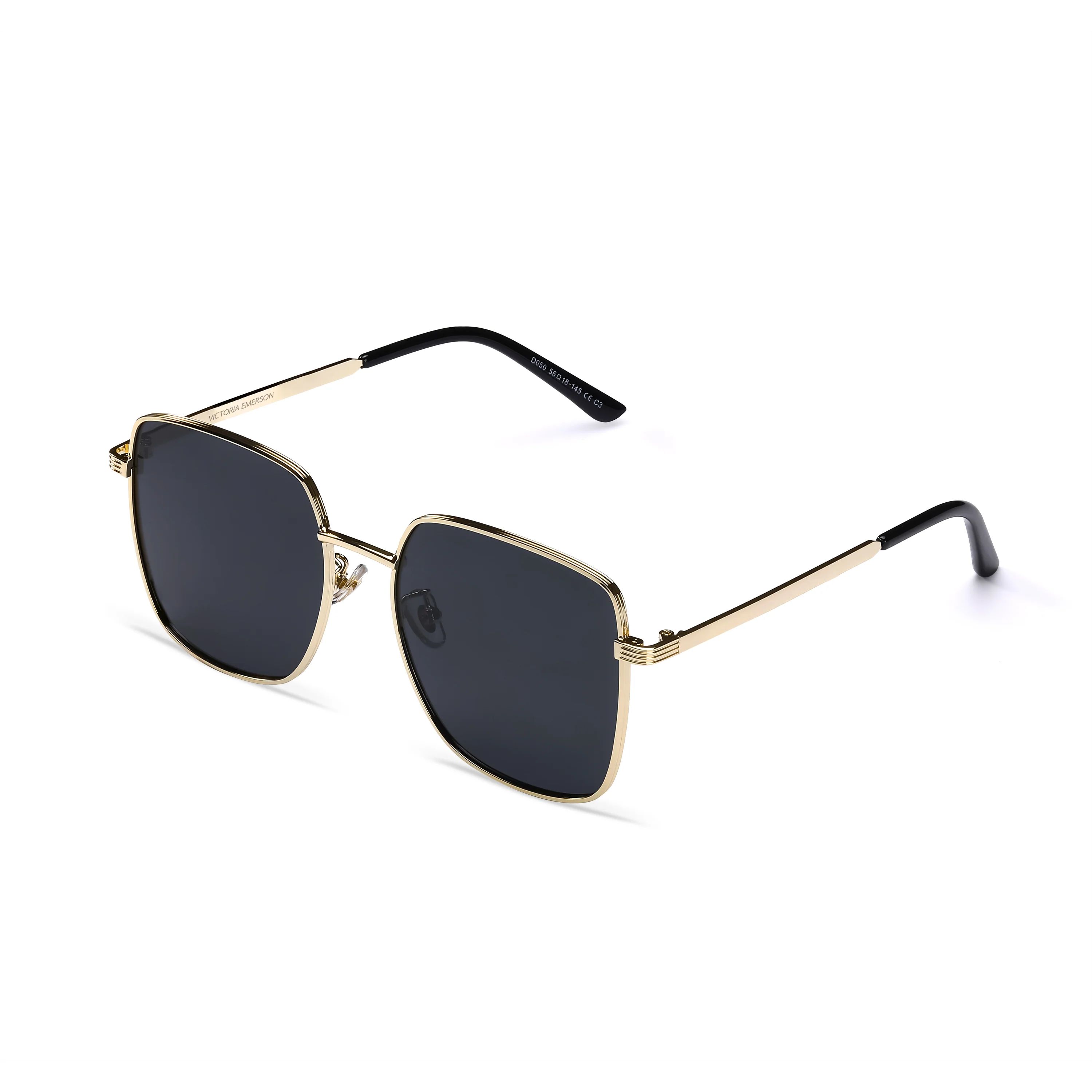Kitty Square Oversized Gold Sunglasses | Victoria Emerson