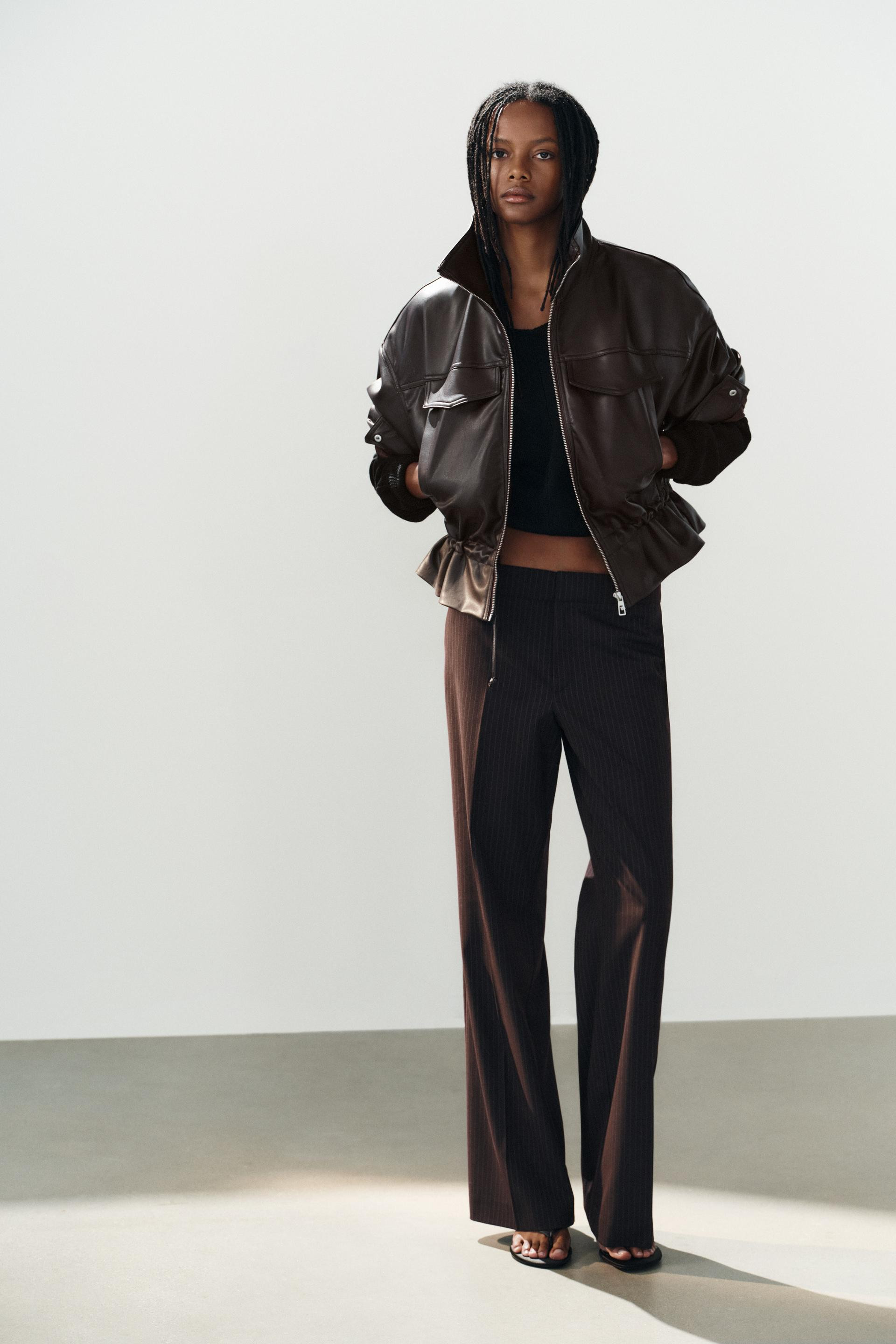 Zara - Faux Leather Adjustable Waist Jacket - Black - S - Woman | Zara Canada