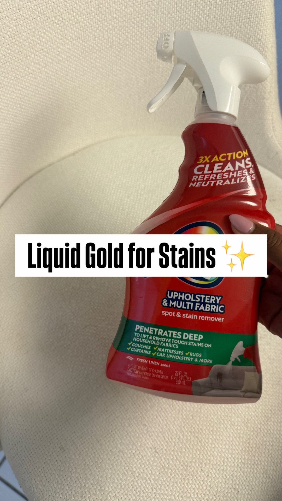 I CALL THIS SPRAY THE LIQUID GOLD OF STAINS ✨ turns “old stains” into brand new vibes and cleaned these up way easier than I expected — they look so good now

#springcleaning #home #cleaningessentials #home 

#LTKmomlife #LTKKids #LTKHome