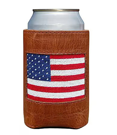 Smathers Branson Needlepoint American Flag Can Cooler - Brown | Dillard's