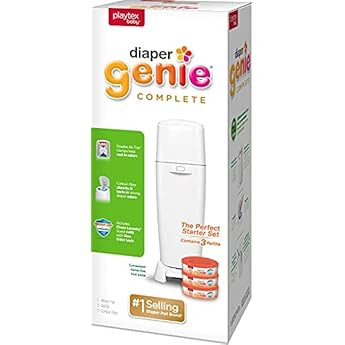 Playtex Diaper Genie Complete Pail with Built-In Odor Controlling Antimicrobial, Includes Pail & 1 R | Amazon (US)