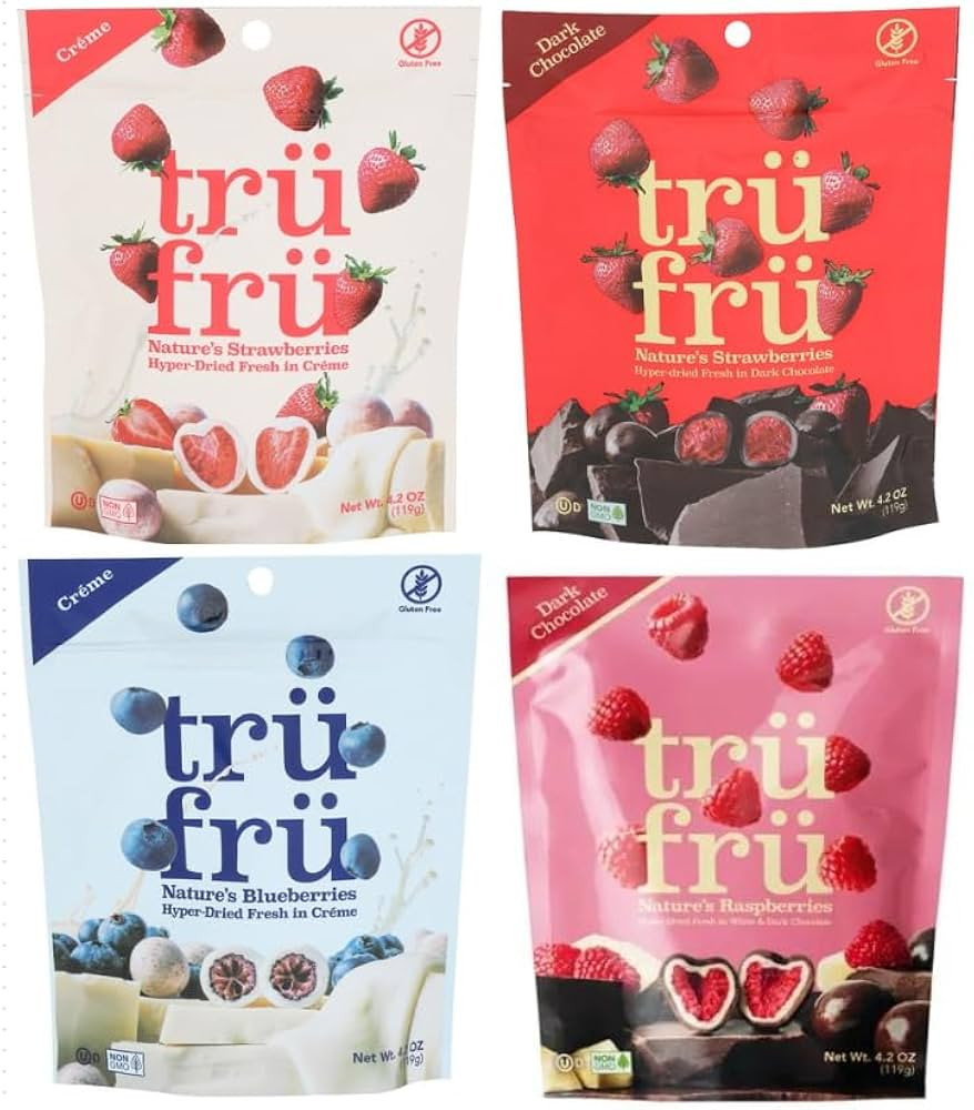 Tru Fru Chocolate Covered Variety Pack 4.2 Oz Bags, Strawberries, Raspberries, Blueberry Creme an... | Amazon (US)