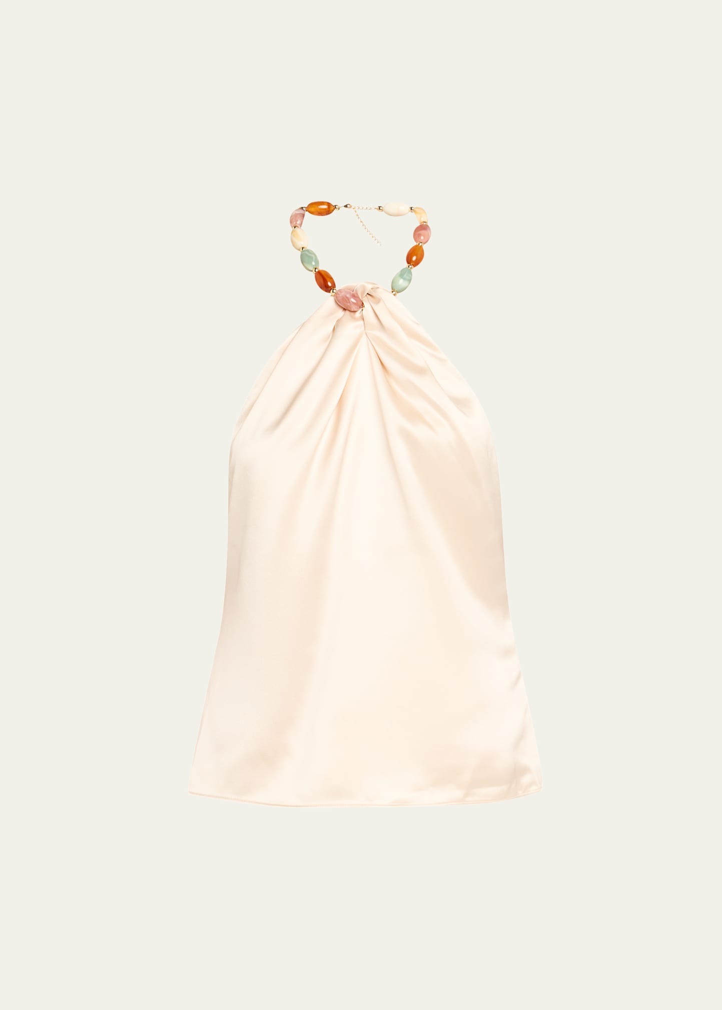 Retrofete Milani Beaded Satin Halter Top | Bergdorf Goodman