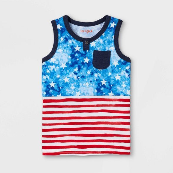 Toddler Boys' Americana Stars and Striped Knit Tank Top - Cat & Jack™ | Target