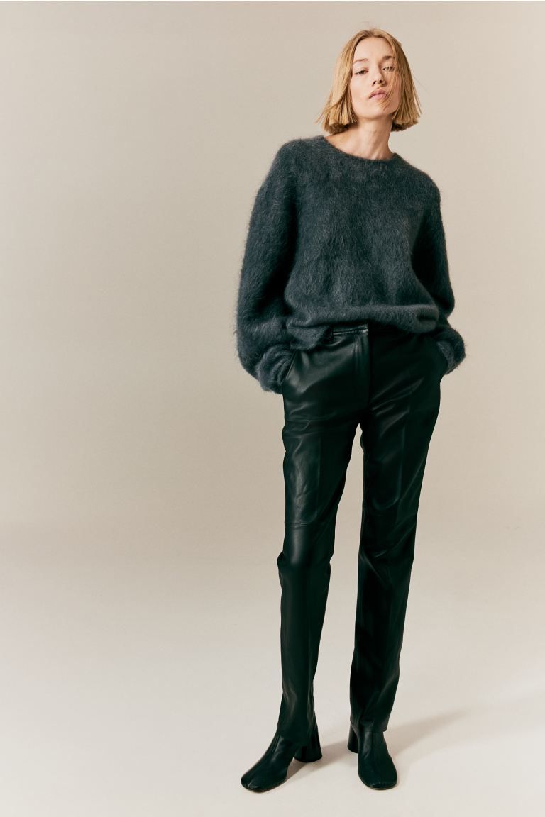 Slim leather trousers - Black - Ladies | H&M GB | H&M (UK, MY, IN, SG, PH, TW, HK)