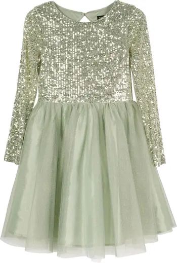 Kids' Sequin Long Sleeve Party Dress | Nordstrom