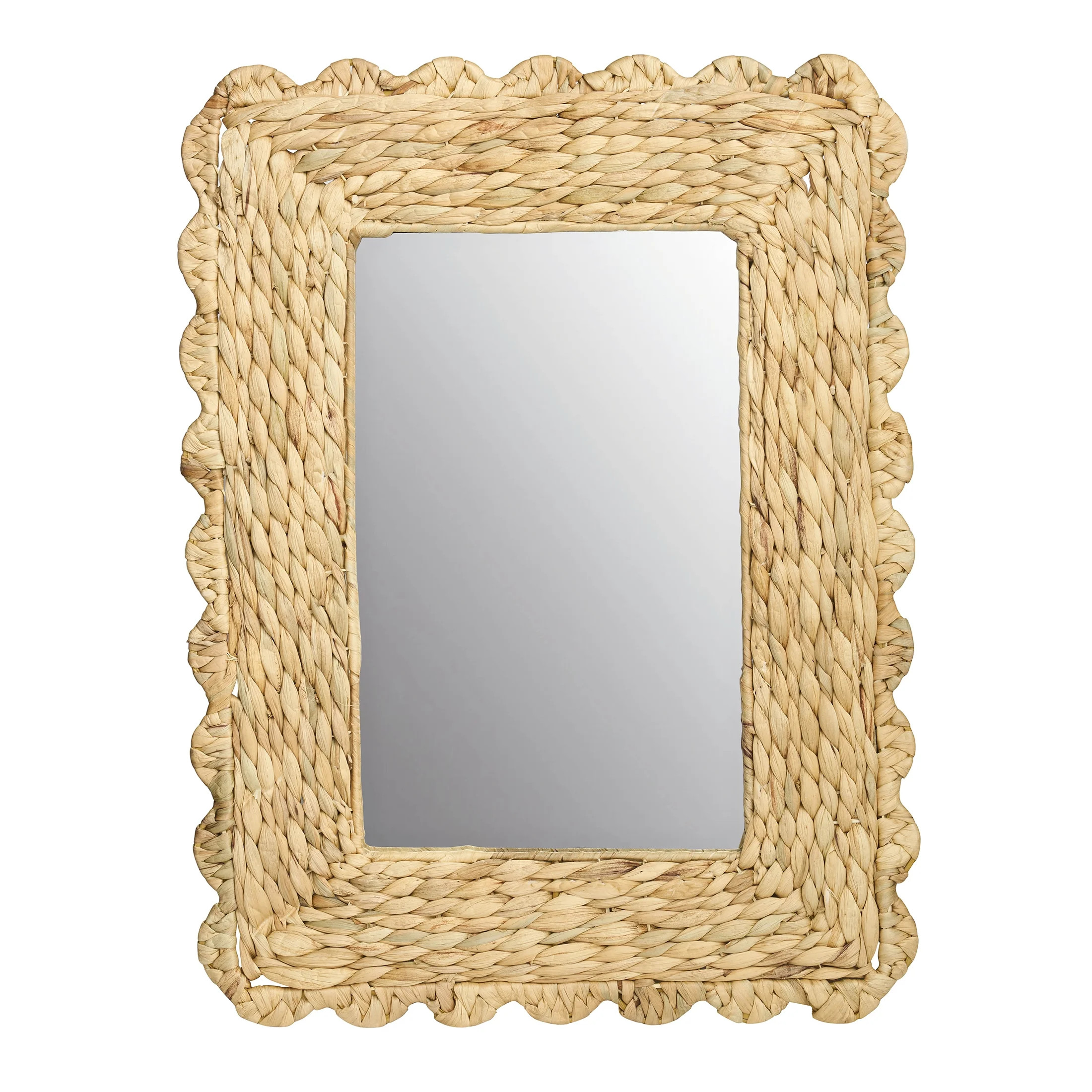 Home Décor Collection 23" x 17" Scalloped Water Hyacinth Wall Mirror | Walmart (US)