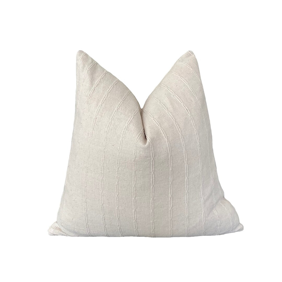 Textured Minimalist Cream Throw Pillow Cover Cover Only - Etsy | Etsy (US)