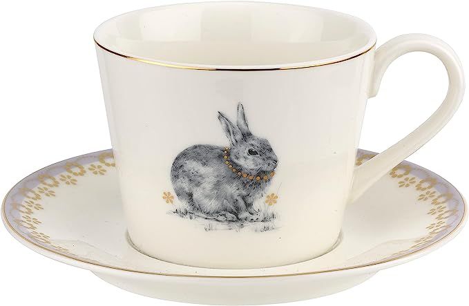 Spode Meadow Lane Teacup with Saucer | 8-Ounces | Porcelain Tea/Coffee Cup | Beautiful Tea Set fo... | Amazon (US)