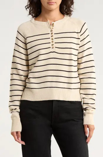 Stripe Cotton Blend Henley Sweater | Nordstrom Rack