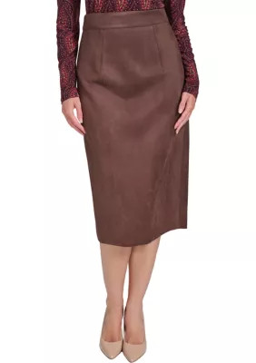 Tommy Hilfiger Women's Faux Suede Pencil Skirt, 10 | Belk