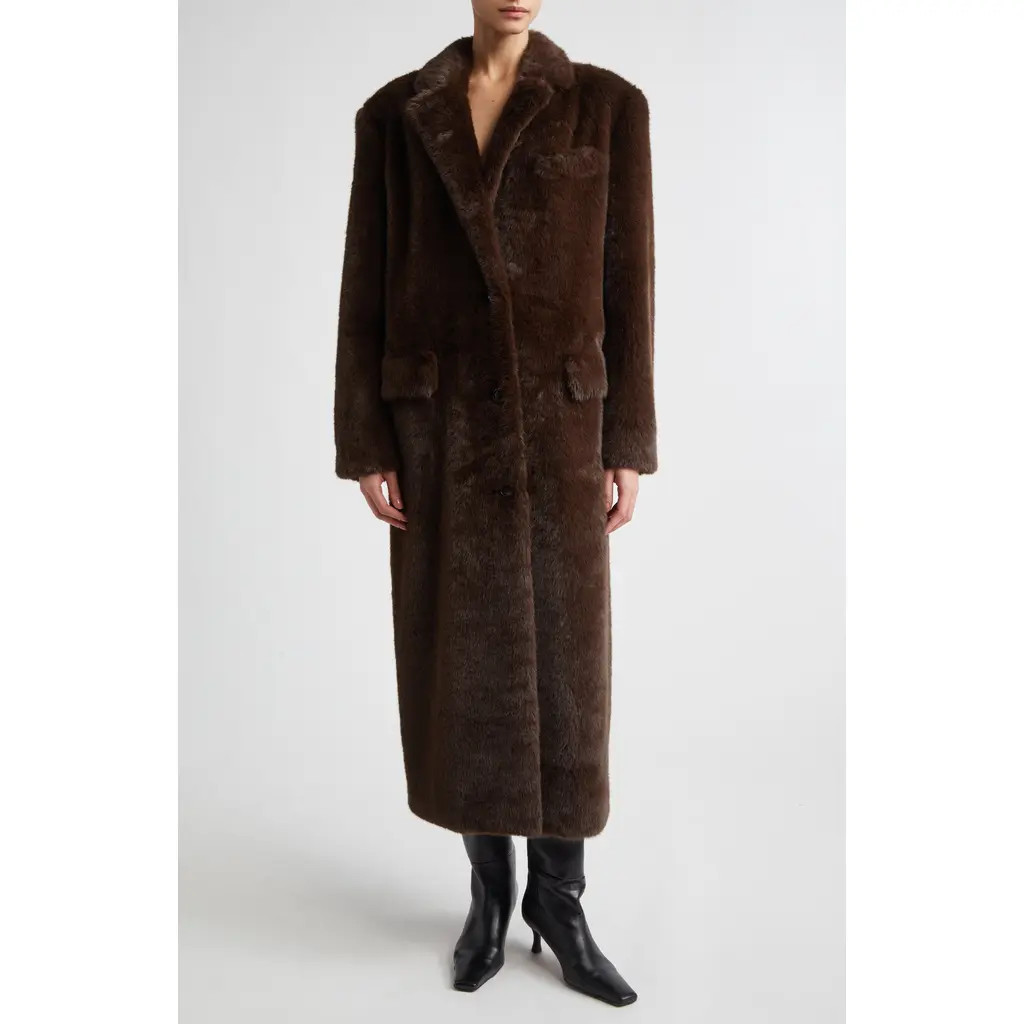 Stand Studio Emmie Faux Fur Coat in Brown at Nordstrom, Size 2 Us | Nordstrom
