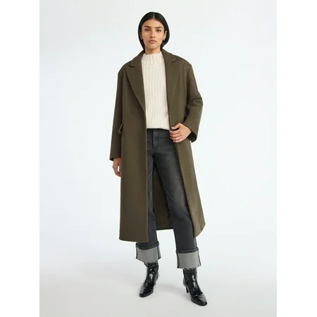 Scoop Women's and Women's Plus Oversized Faux Wool Coat, Heavyweight, Sizes XS-4X | Walmart (US)