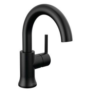Trinsic Single-Handle High Arc Single-Hole Bathroom Faucet in Matte Black | The Home Depot