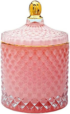 EVEREST GLOBAL European Glass Storage Jar Candy Bowl with Cover Sugar Cans Diamond Candy Box Jewe... | Amazon (US)