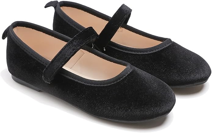 FEVERSOLE Girls Cute Dress Mary Jane Shoes Soft Party Holiday Ballet Flats | Amazon (US)