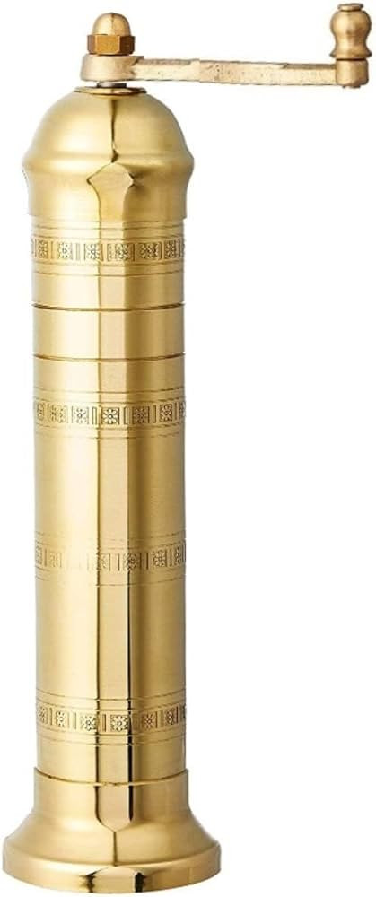 European Brass 8" Salt Mill Handcrafted Manuel Spice Mill Refillable Salt Grinder Handcrafted Gre... | Amazon (US)