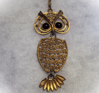 1970's Sarah Coventry Vintage Articulated Owl Necklace 24.5" Plus 3" Pendant | eBay US