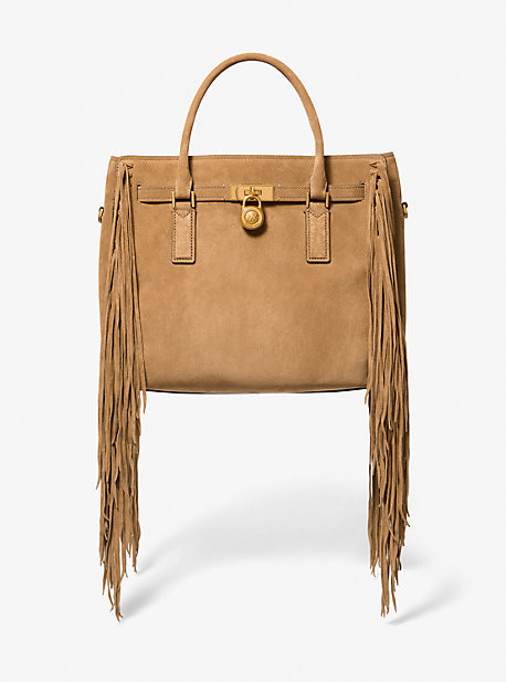 Hamilton Moderne Large Fringed Suede Satchel | Michael Kors US