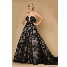 Long Black Tie Formal Ball Gown | SHEIN