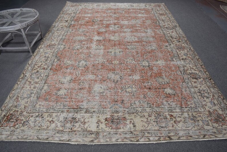 7.3x10.8 Ft Oversize Rugs,turkish Rug,vintage Rug,oushak Rug, Rugs for Kitchen, Red Living Room R... | Etsy (US)