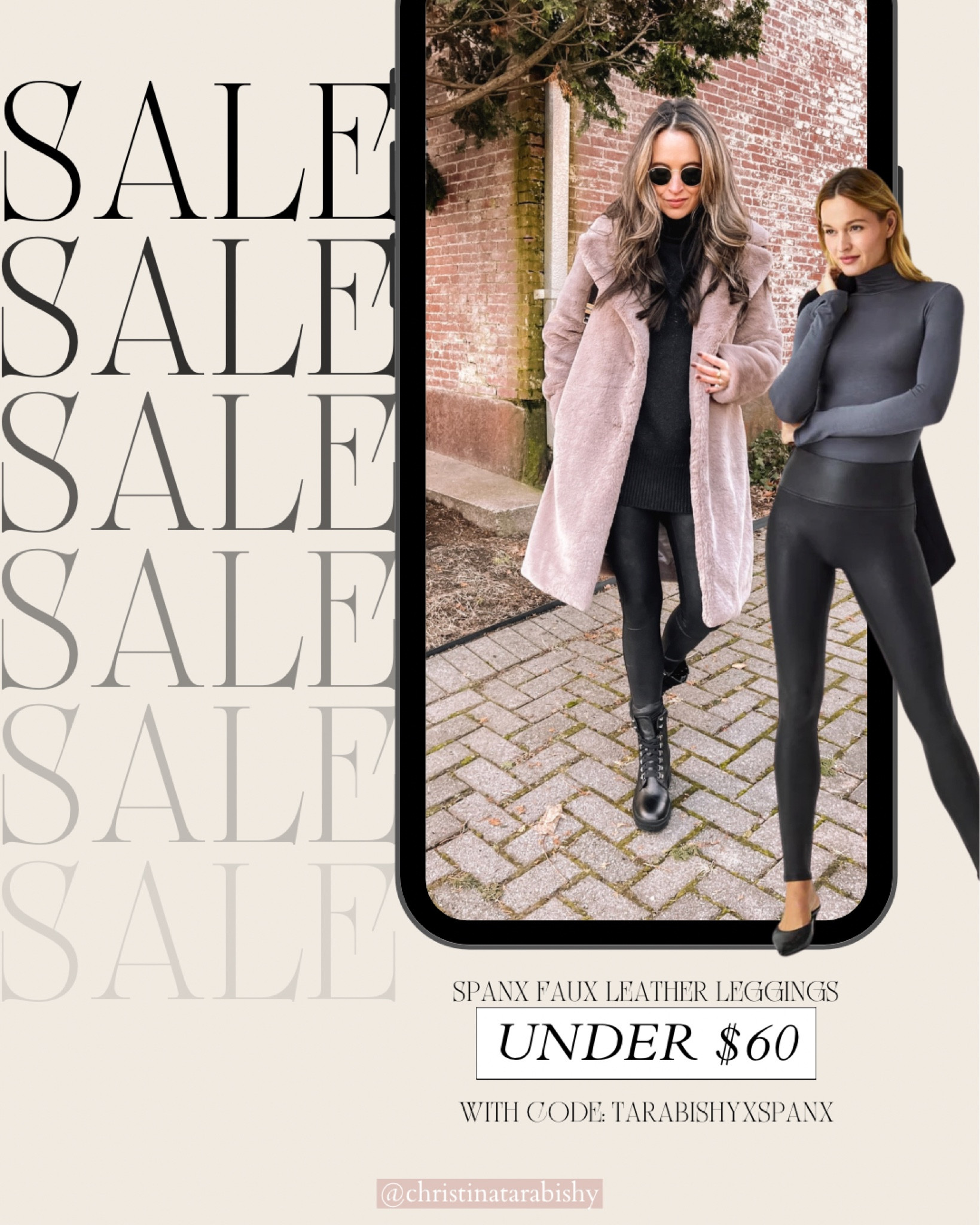 Spanx Faux Leather Leggings SALE! Spanx is price matching the NSale + my code works, use TARABISHYXSPANX for an additional 10% OFF and it puts them under $60!