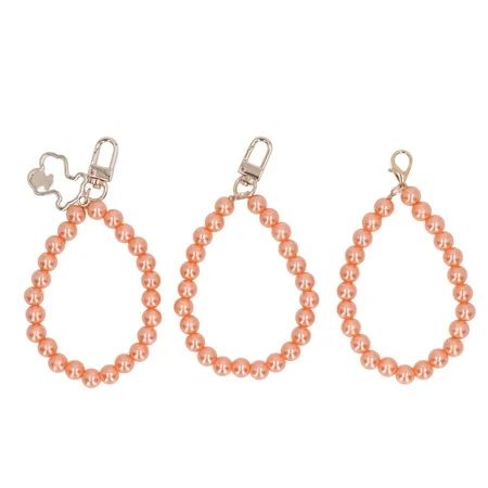 Pearl Hand Wrist Lanyard Smoother Edges 10mm 3 Styles 3Pcs High Gloss Pearl Key Chain For Bags Pink | Walmart (US)