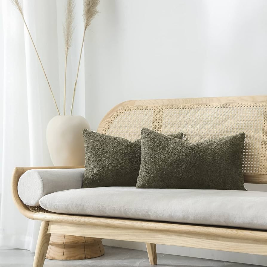 FIOUOVO Textured Farmhouse Throw Pillow Covers 12x20 Decorative Pillows for Bed Couch Pillows for... | Amazon (US)