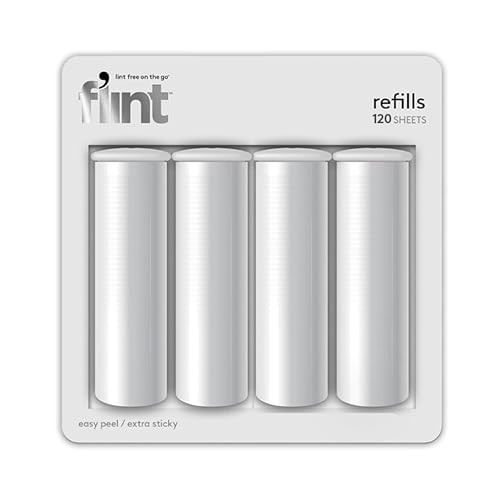 Flint Original Lint Roller Refill, Extra Sticky, Compatible with Flint Retractable Lint Roller, Lint Rollers for Pet Hair Extra Sticky Refill - Pack of 4 | Amazon (US)