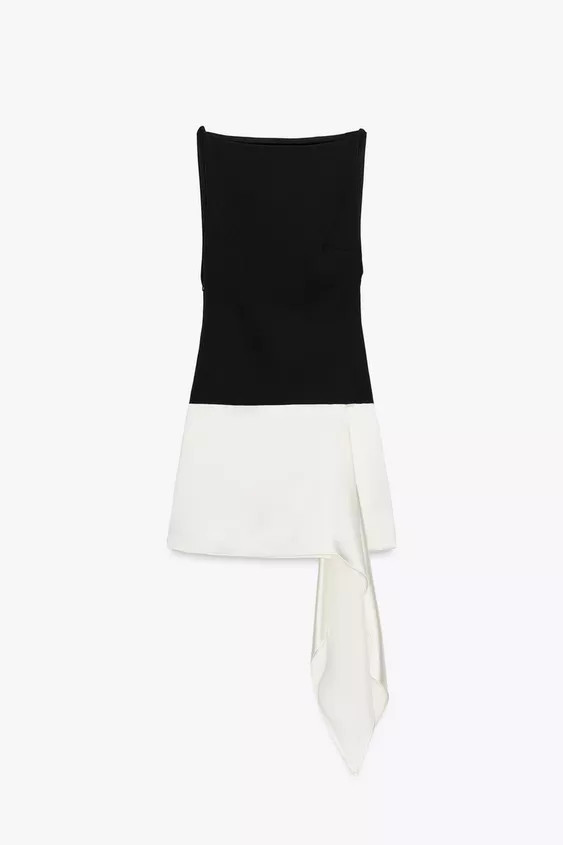 CONTRASTING SHORT DRESS | Zara US
