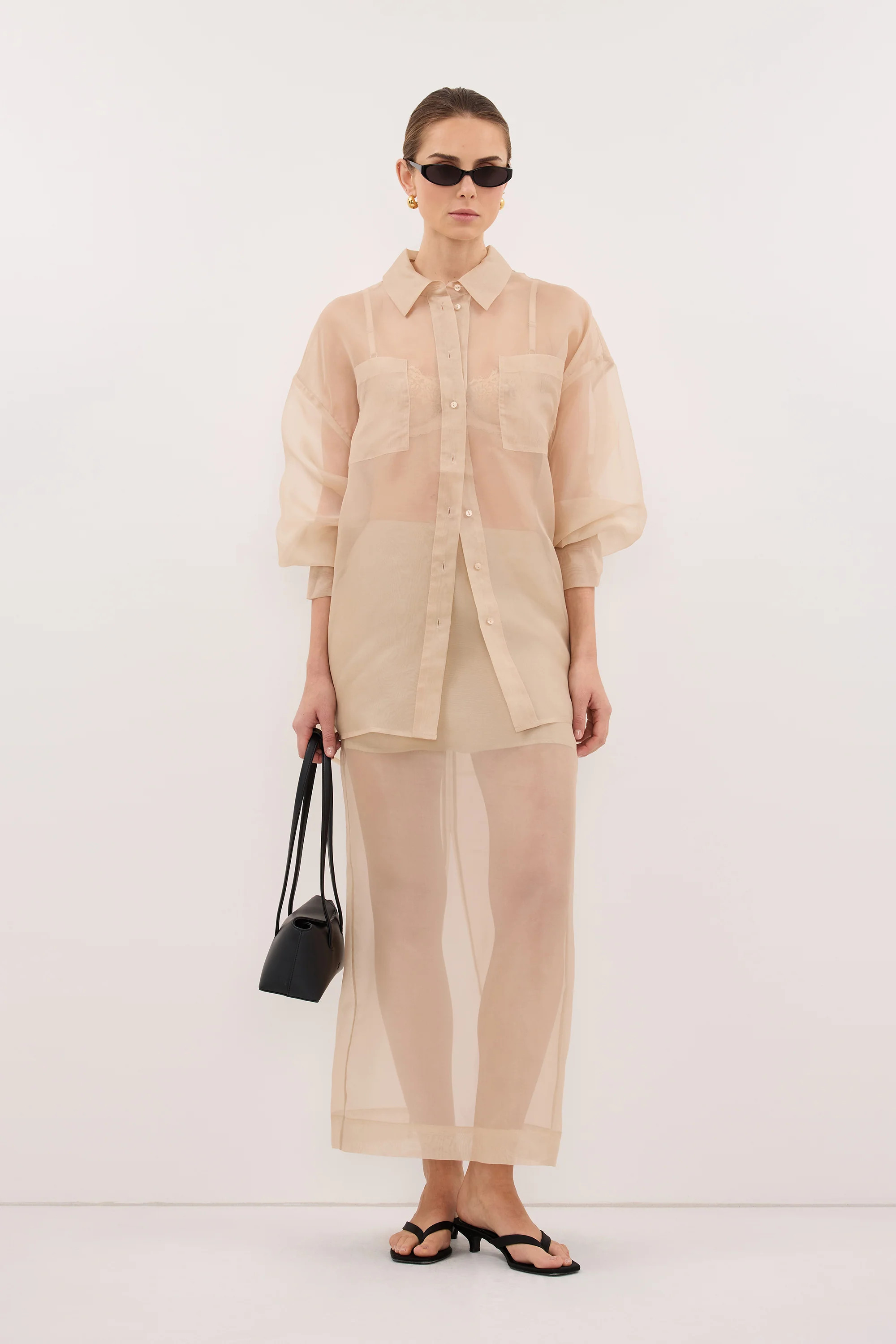 SIAN GOLD ORGANZA SHIRT | DISSH
