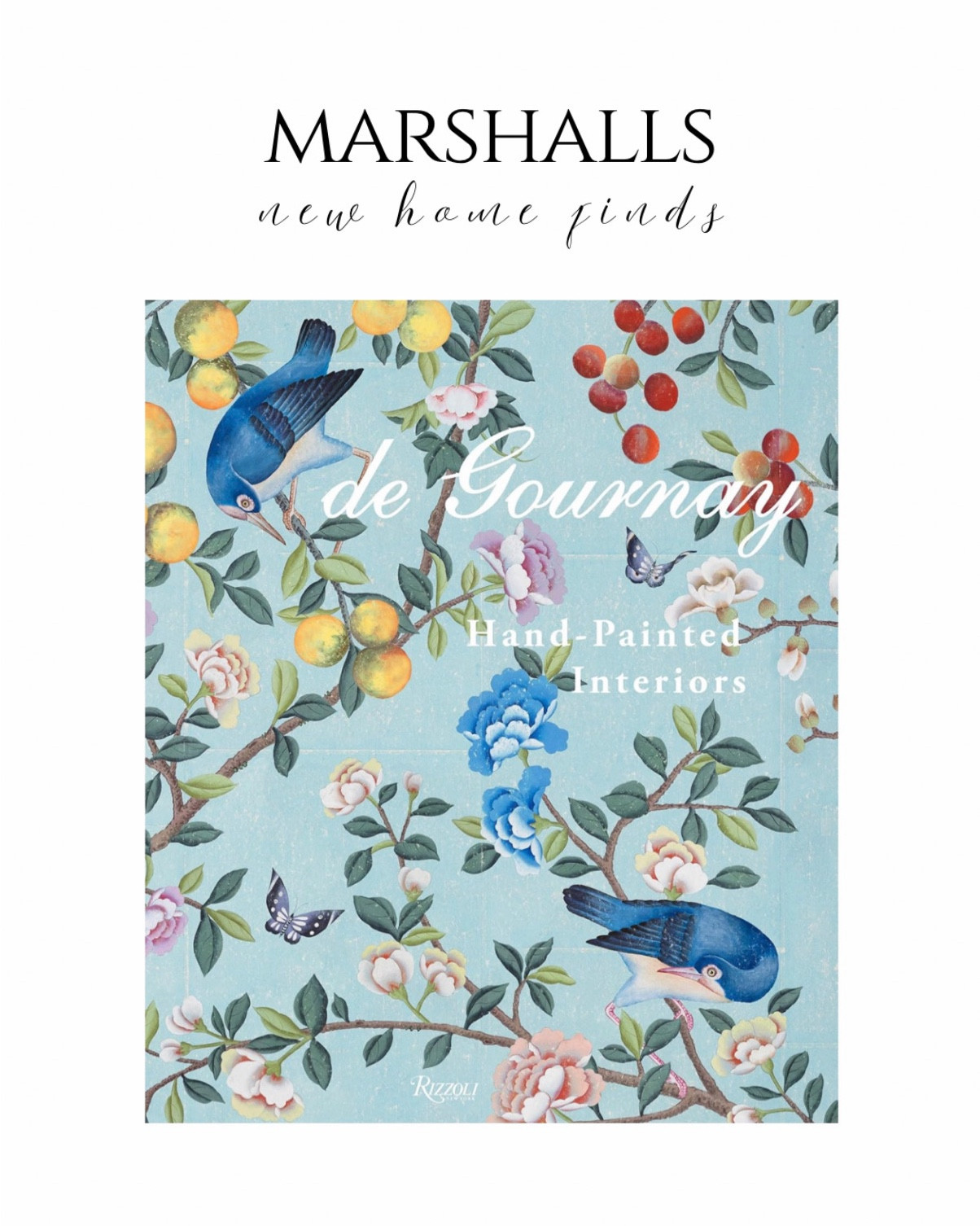 De Gournay book on sale! ✨ interior design coffee table books shelf styling bird florals wallpaper book Gracie 