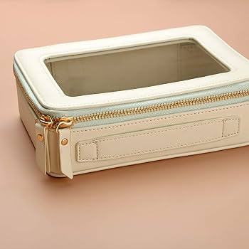 SANHECUN Toiletry bag waterproof cosmetic organizer with hanging hook for travelling (White) | Amazon (US)