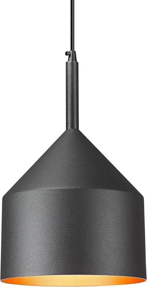 AUTELO Modern Pendant Lighting Fixture-Black Kitchen Hanging Light 1-Light Metal Pendant Light fo... | Amazon (US)