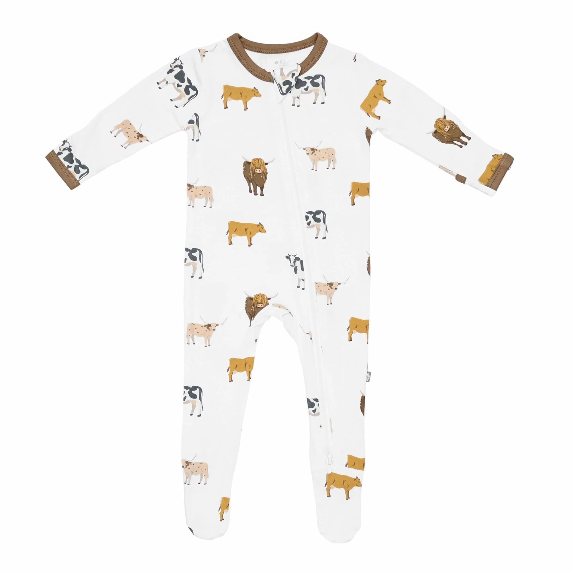 Zippered Footie in Moo | Kyte BABY