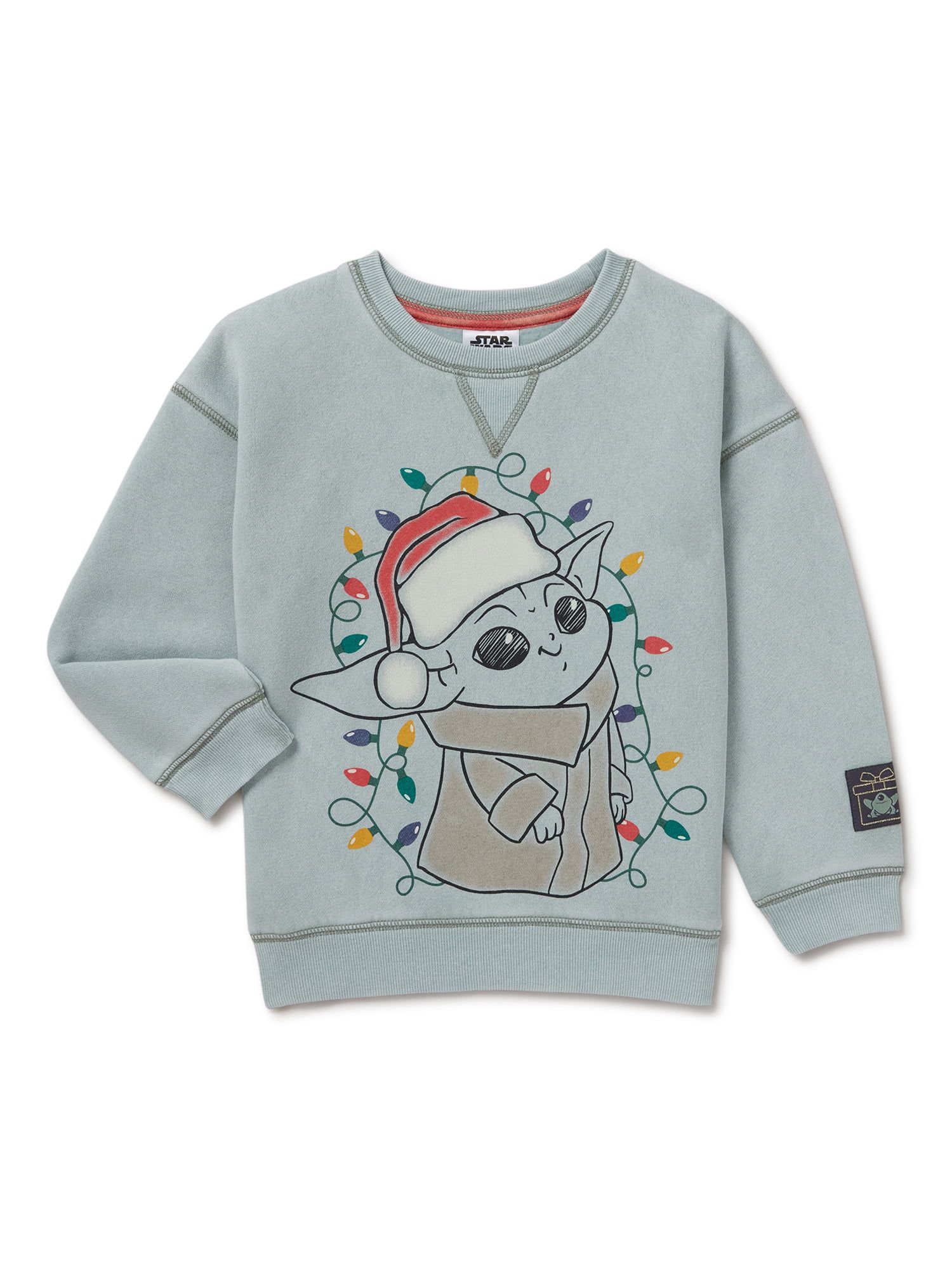 Star Wars Baby and Toddler Girl Baby Yoda Crewneck Holiday Sweatshirt, Sizes 12 Months-5T | Walmart (US)
