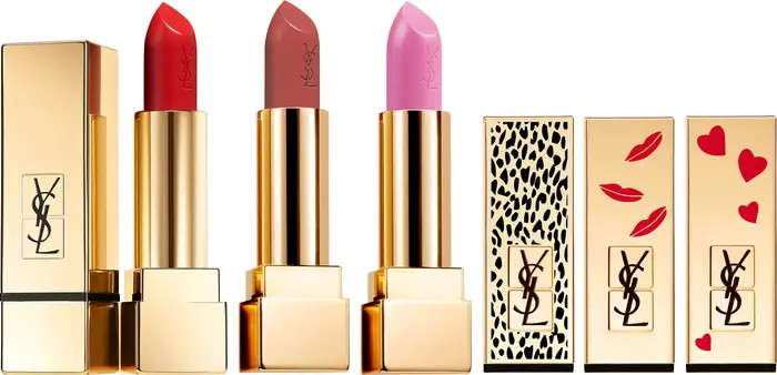 Yves Saint Laurent Full Size Rouge Pur Couture Satin Lipstick Set USD $129 Value | Nordstrom | Nordstrom