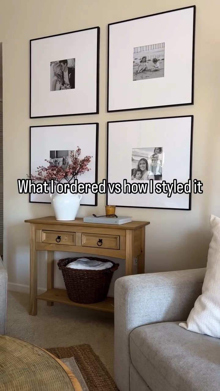 #lowespartner What I ordered from @loweshomeimprovement vs how I styled it!

Under $150 

Linked on my story right now 

#consoletable #falldecor #gallerywall #cozyhome #livingroom #sandiegofamily #whatiorderedvswhatigot #orderedvsstyled
